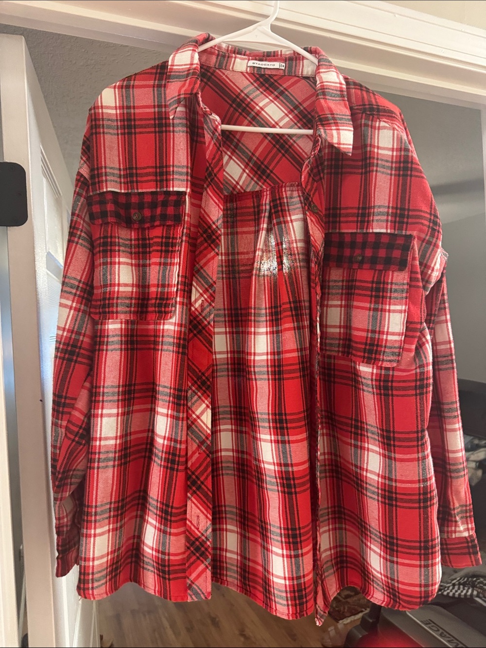 Staccato Red Plaid Button-Down Shirt